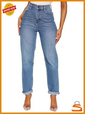 Stretchy Ripped Distressed Boyfriend Jeans High Waist Button Down Denim Pants